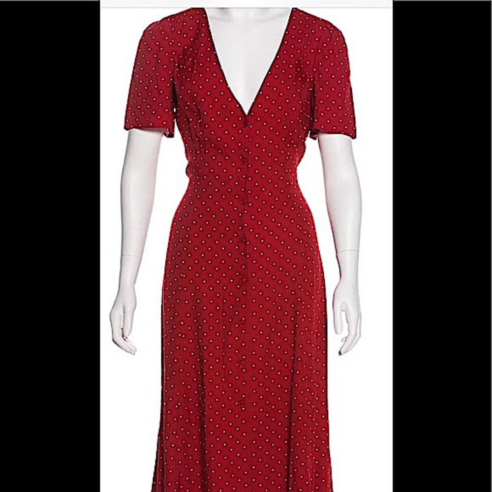 REFORMATION Printed Midi Dress